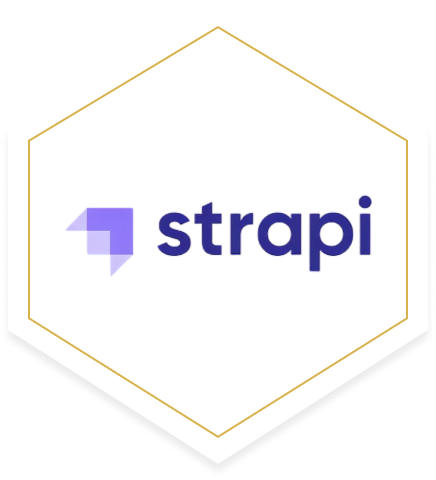 Strapi logo, Restive is a Strapi partner