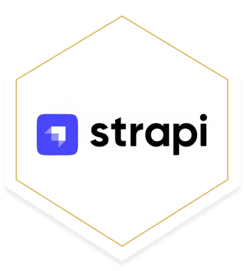 Strapi logo, Restive is a Strapi partner