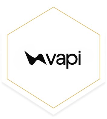 Vapi logo, Restive is a Vapi partner
