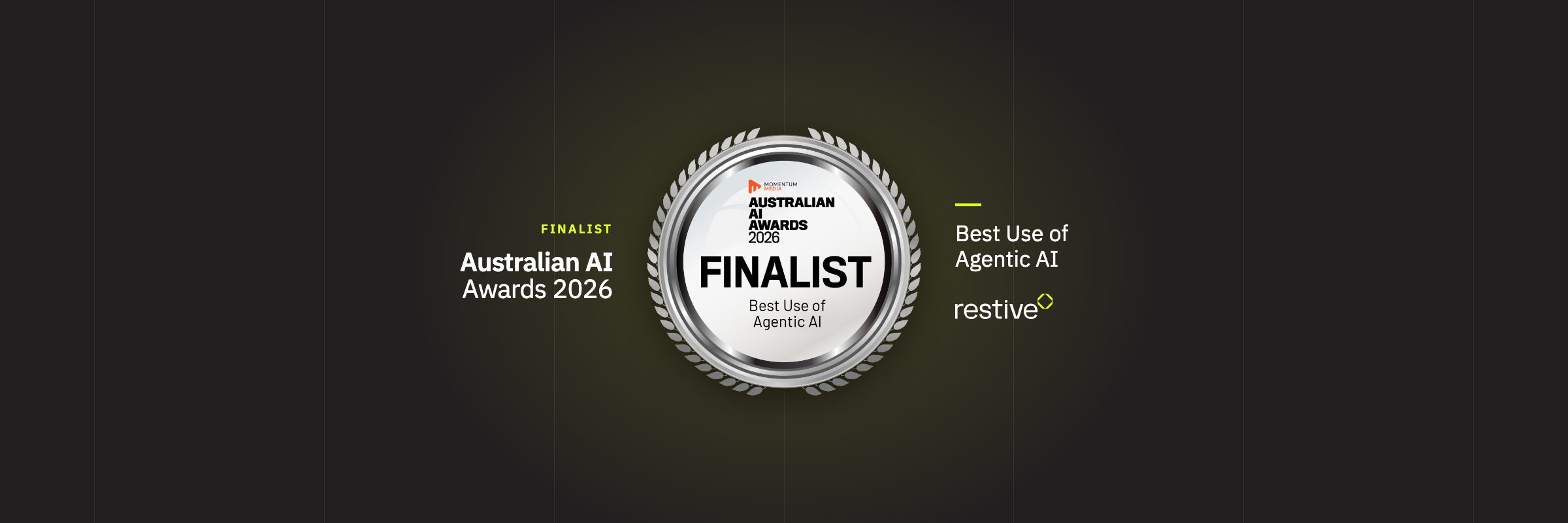 Restive, a Melbourne AI software delivery consultancy, named finalist for Best Use of Agentic AI at the Australian AI Awards 2026